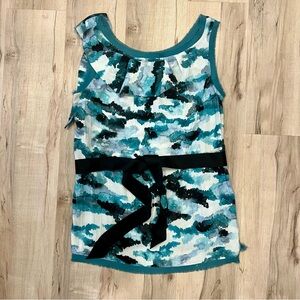 Simply Vera Vera Wang Teal and Black Sleeveless Top Size Medium